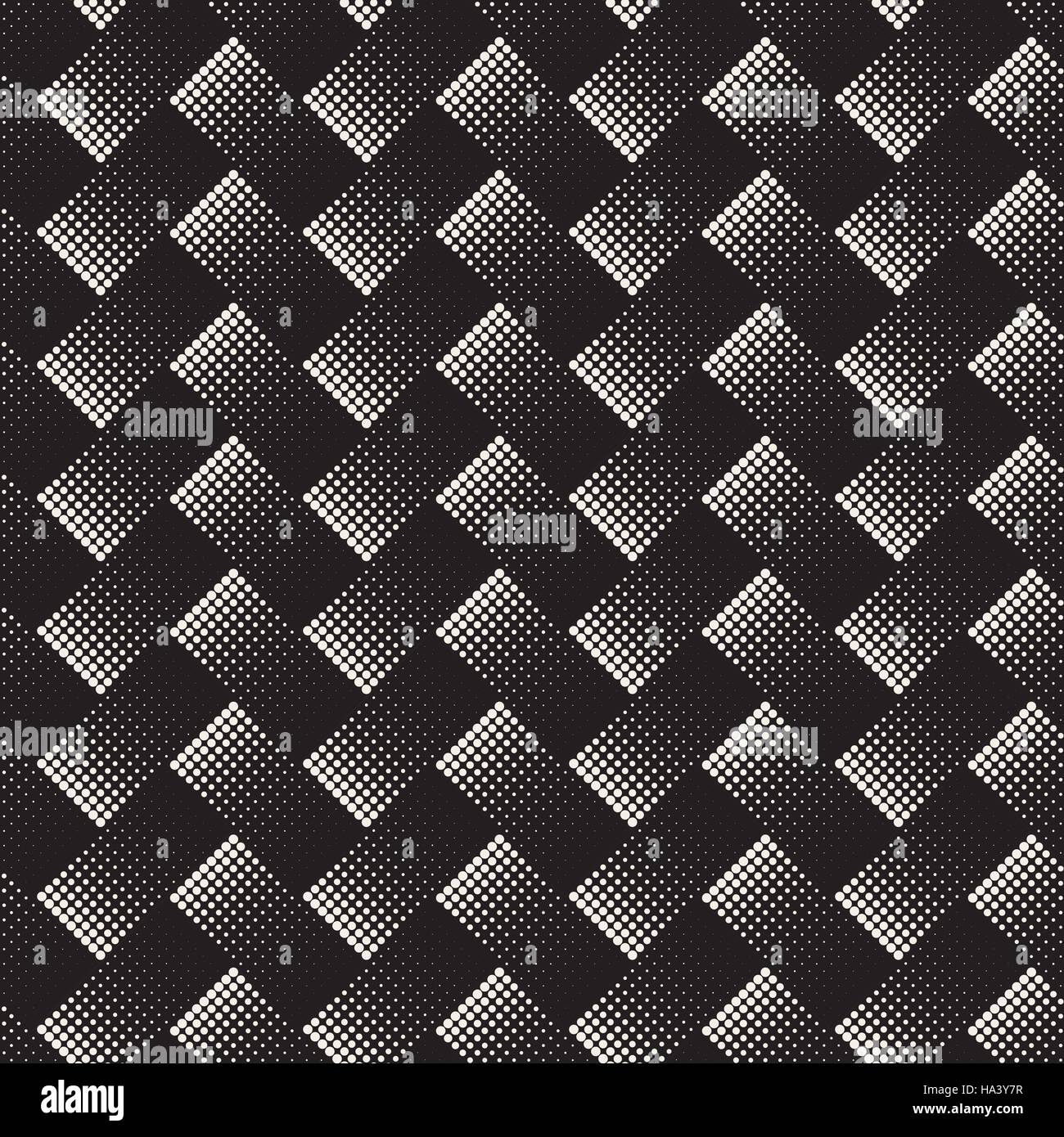 Vector Seamless Black And White Halftone Geometric Rectangles Pattern ...