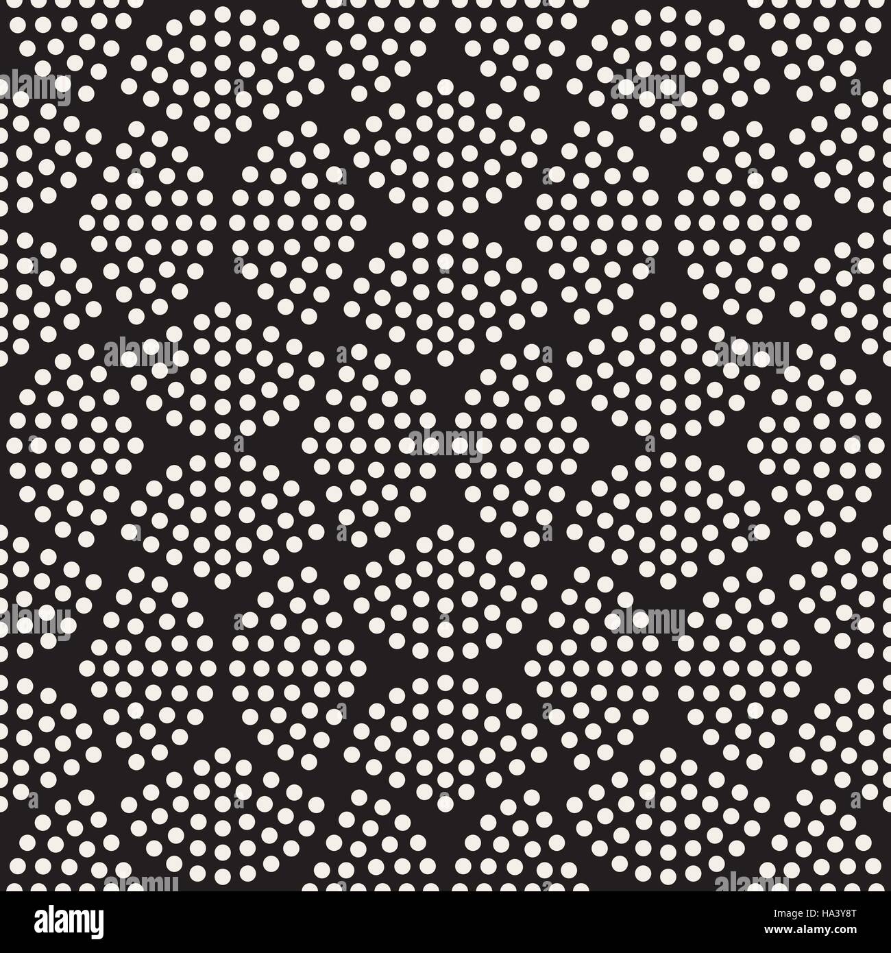 Vector Seamless Black And White Halftone Circles Pattern Stock Vector ...