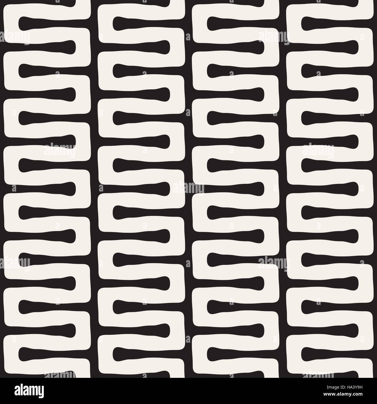 Vector Seamless Black and White Wavy Lines Pattern Stock Vector Image ...