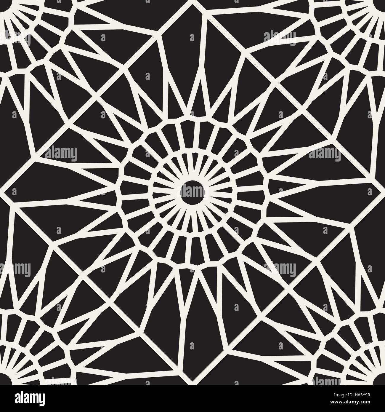 Vector Seamless Black and White Rounded Lace Ornamental Pattern Stock ...