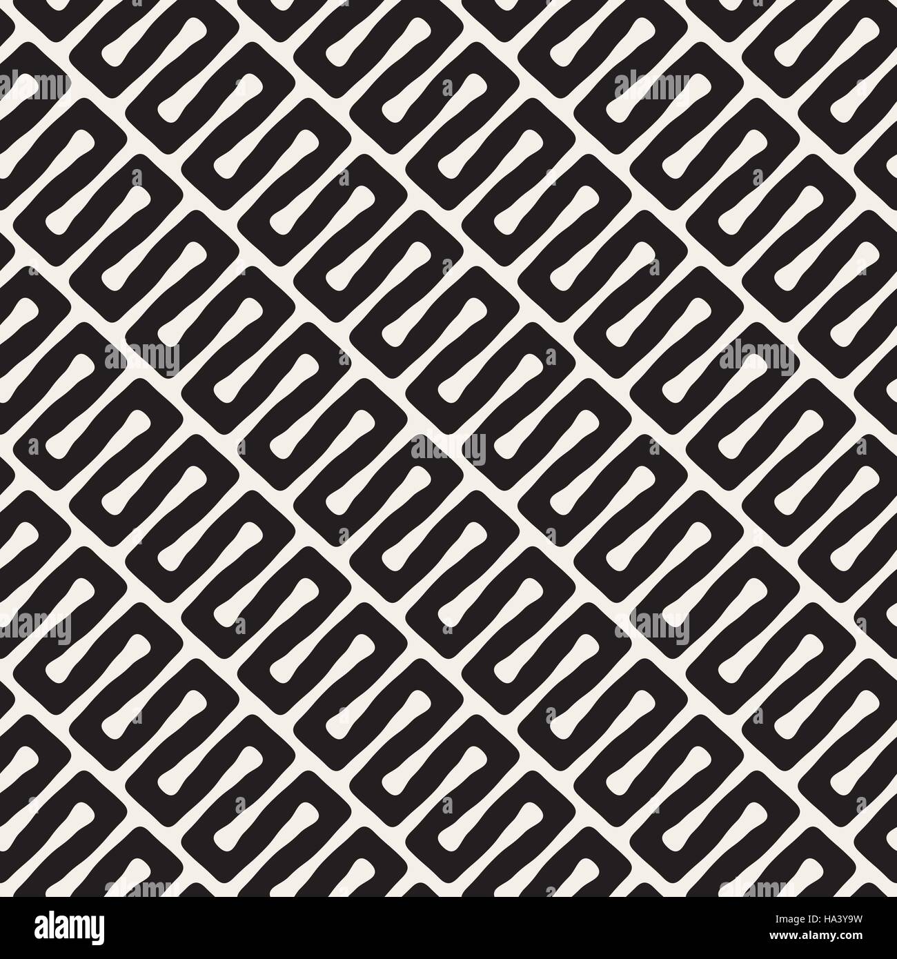 Vector Seamless Diagonal Black and White Wavy Lines Pattern Stock ...