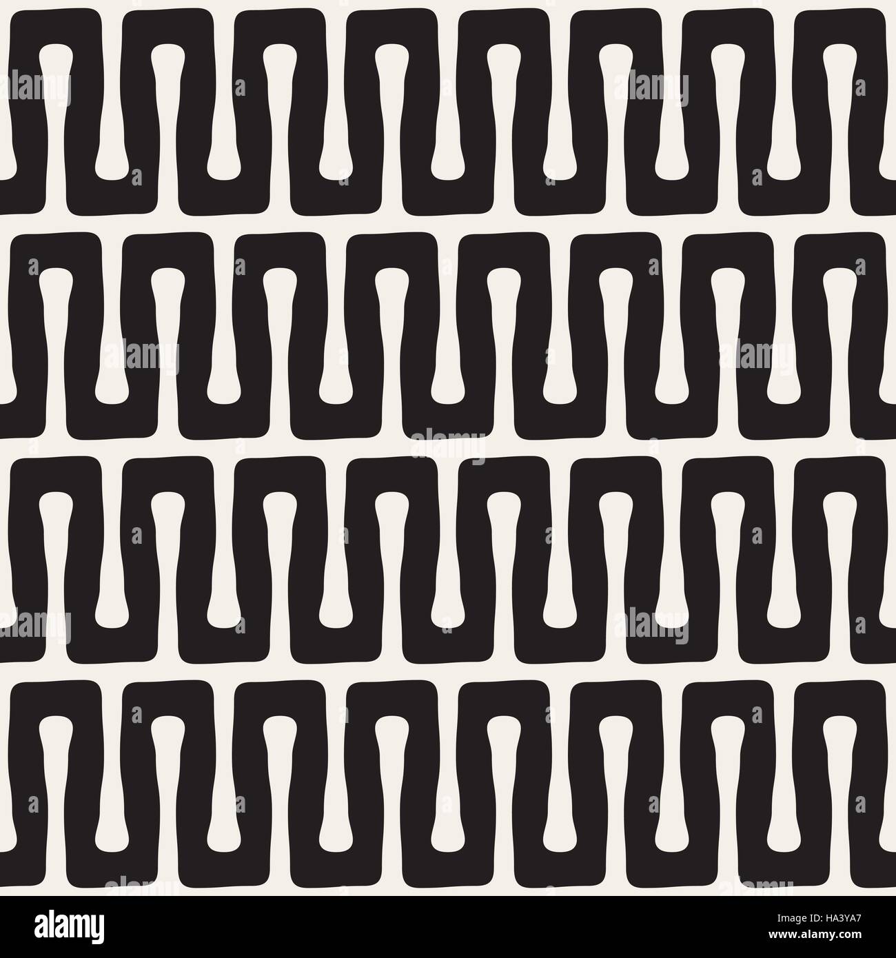 Vector Seamless Black and White Wavy Lines Pattern Stock Vector Image ...