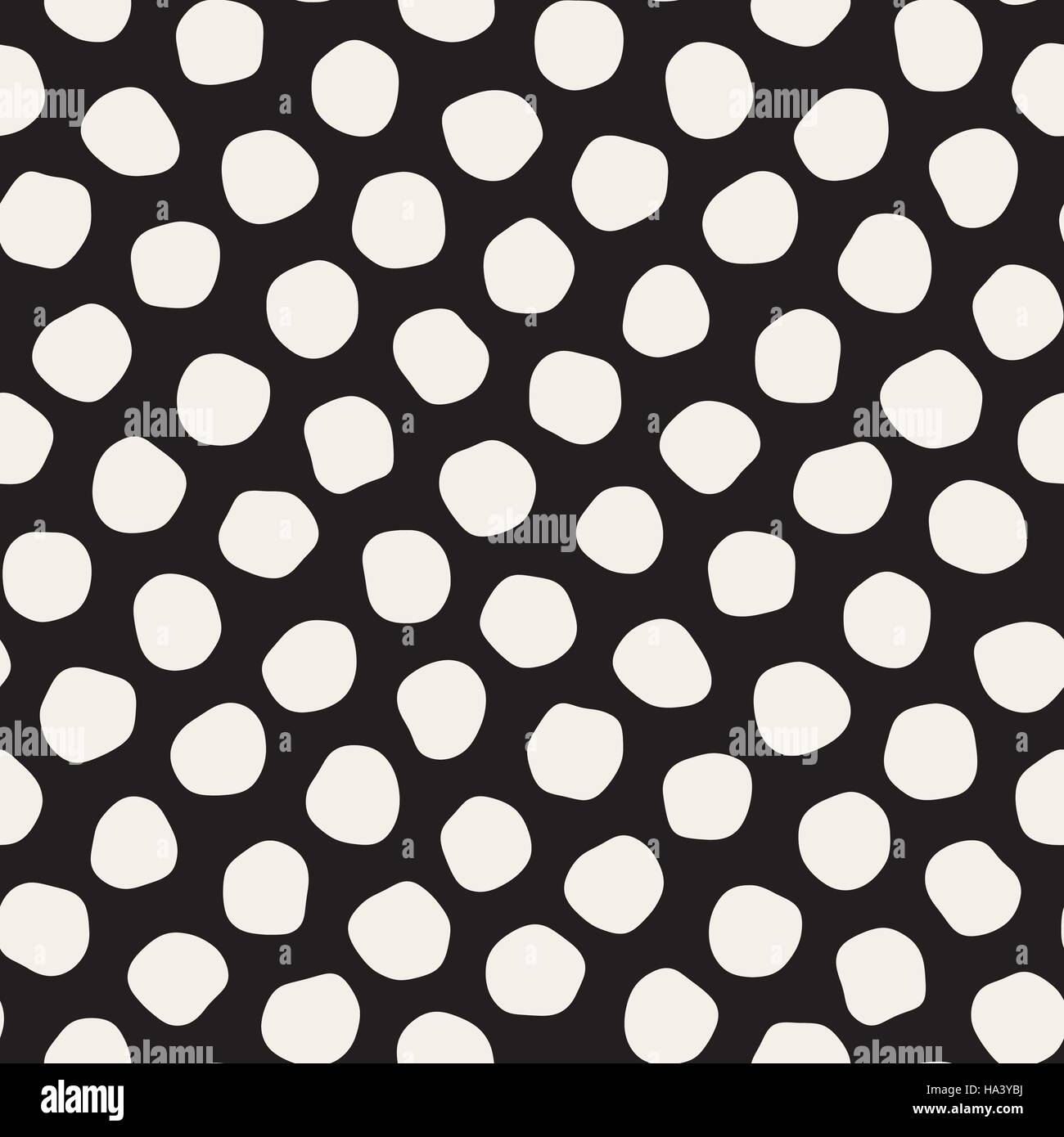 Vector Seamless Black And White Jumble Circles Pattern Stock Vector ...