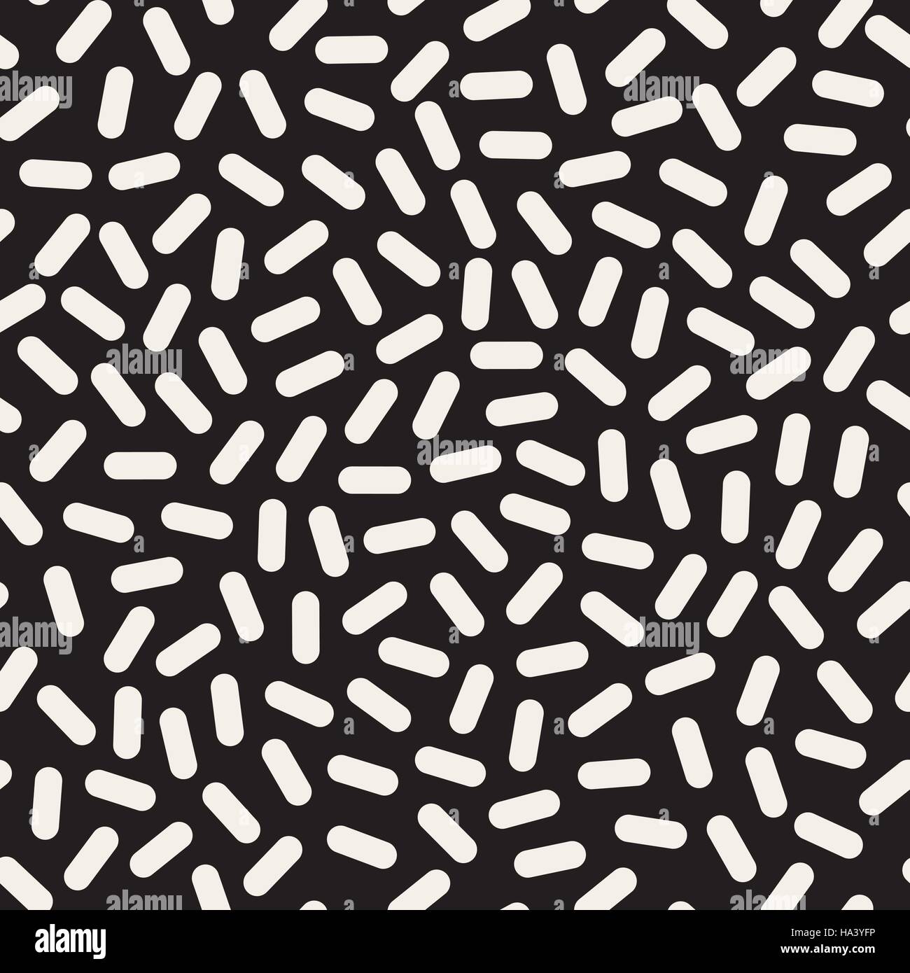 Vector Seamless Black And White Rounded Jumble Lines Geometric Pattern ...