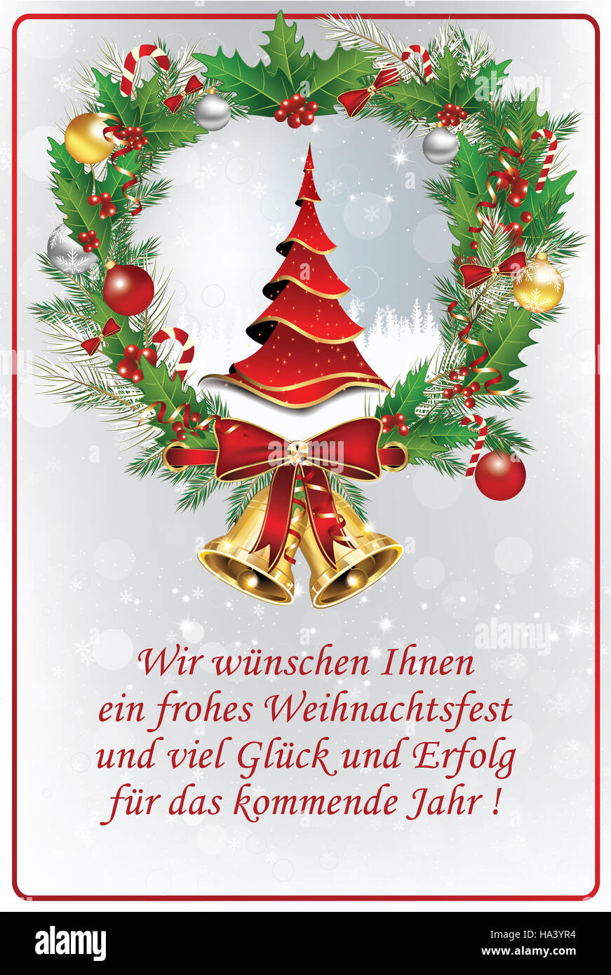 Geschäftliche Weihnachtsgrüße. Druckfarben verwendet. Benutzerdefiniertes Format Stock Photo