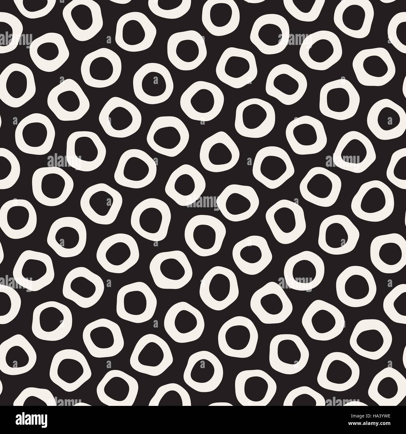 Vector Seamless Black And White Jumble Circles Pattern Stock Vector ...