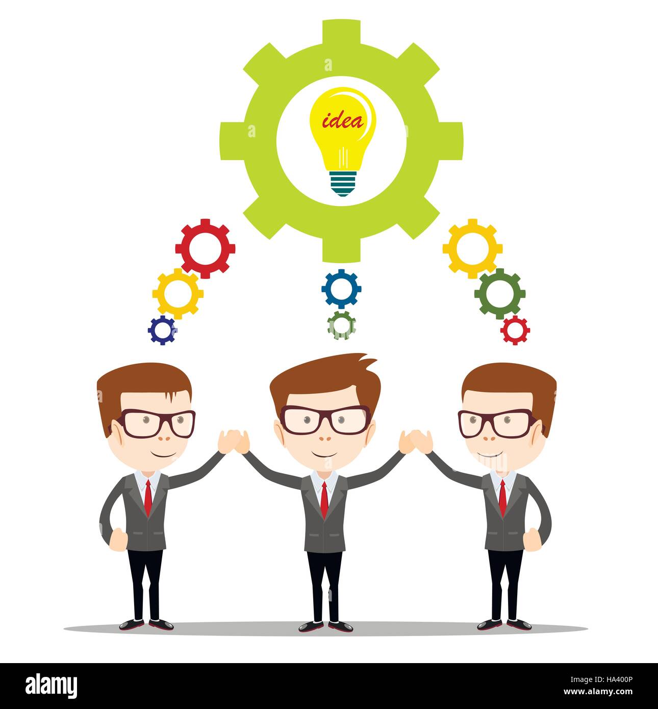 Man with cog wheels and teamwork Stock Vector Image & Art - Alamy