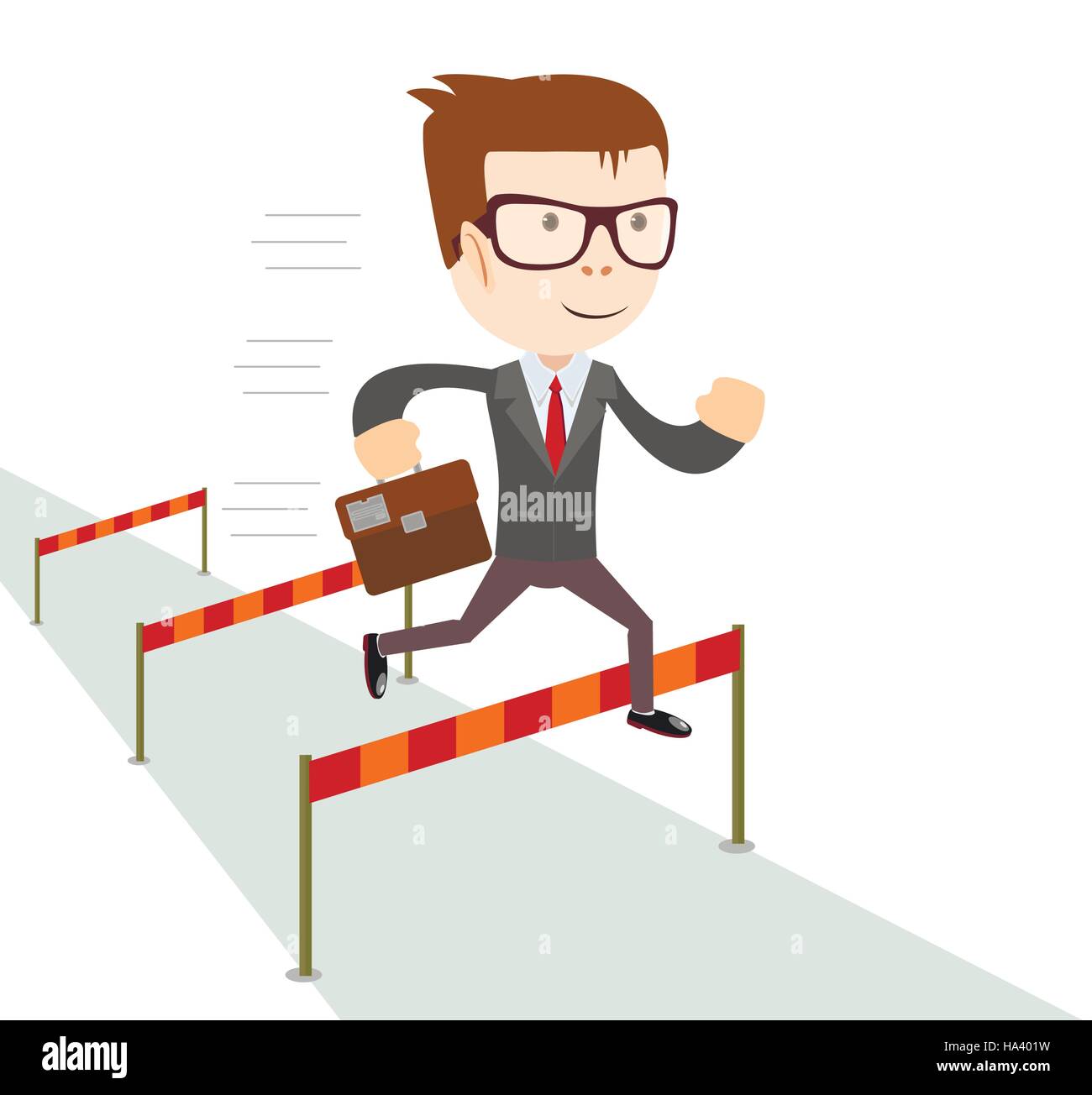 Businessman jumping over hurdles Stock Vector Image & Art - Alamy