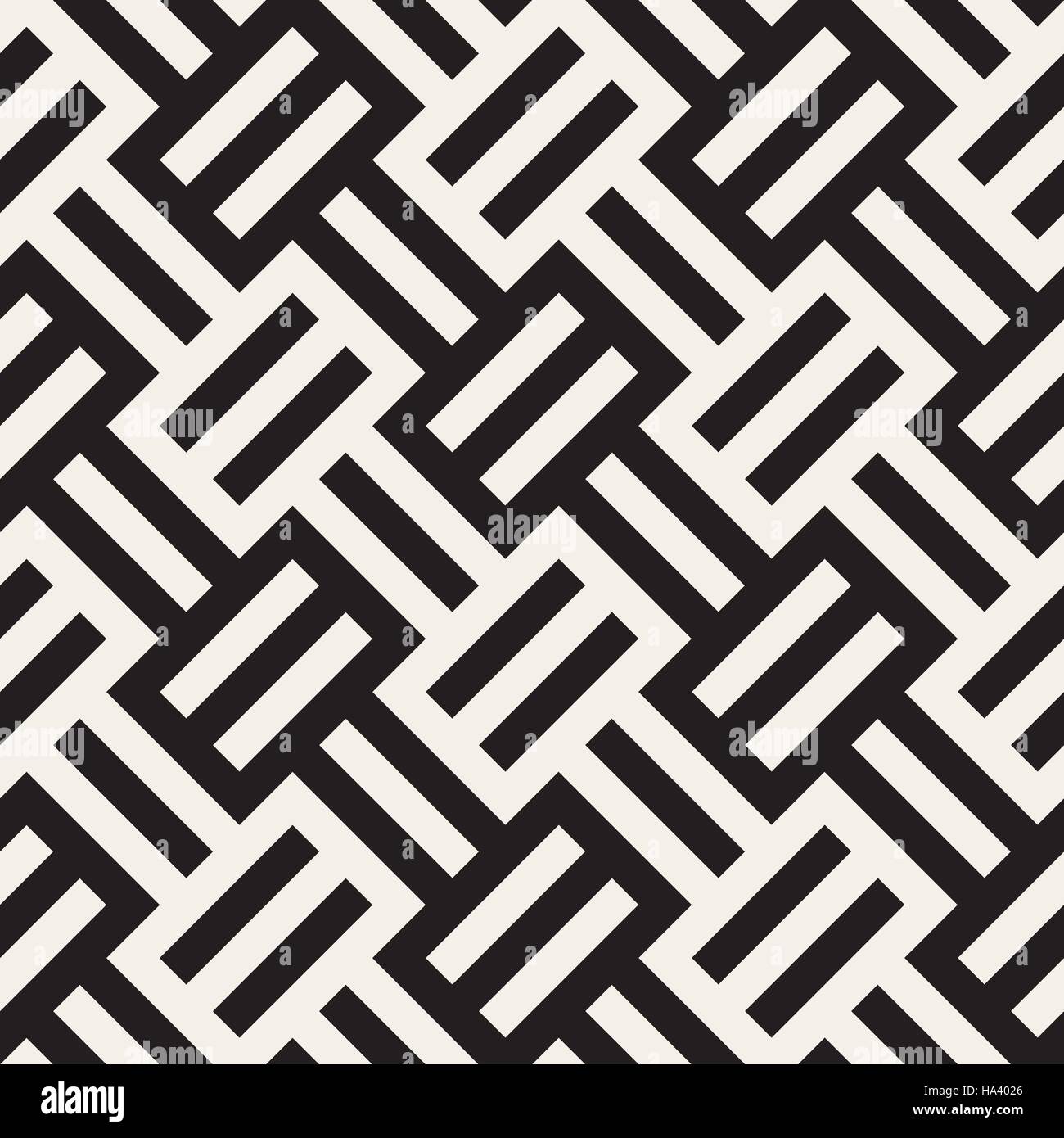 Vector Seamless Black And White Geometric Stripes Pattern Stock Vector ...
