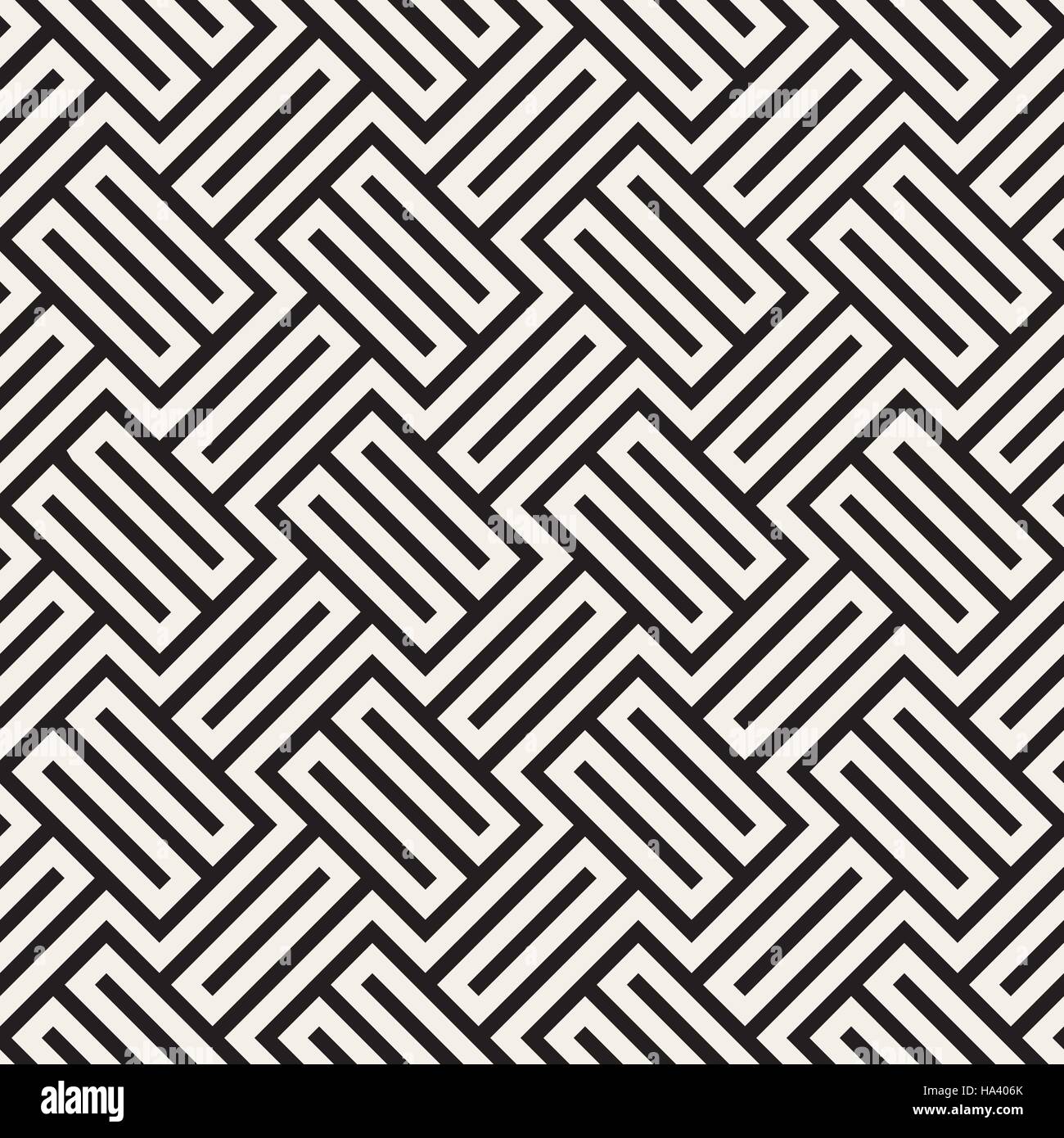 Vector Seamless Black And White Geometric Stripes Pattern Stock Vector ...