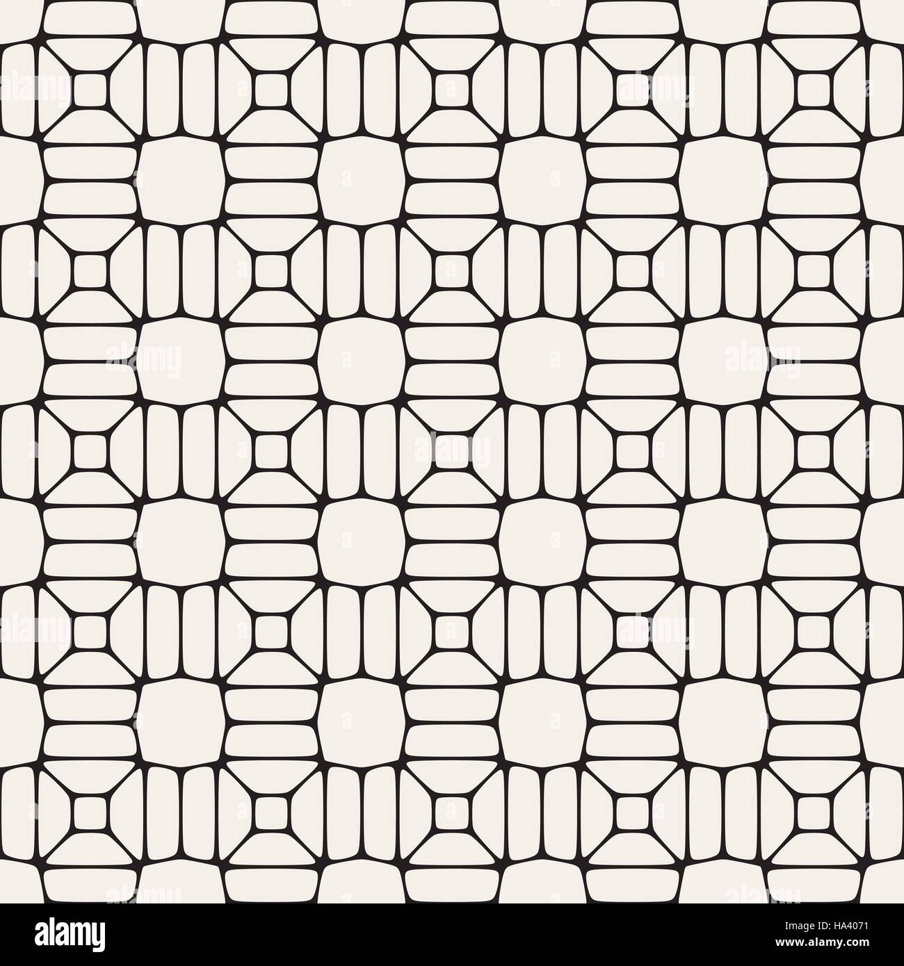 Vector Seamless Black and White Rounded Lace Pattern Stock Vector Image ...