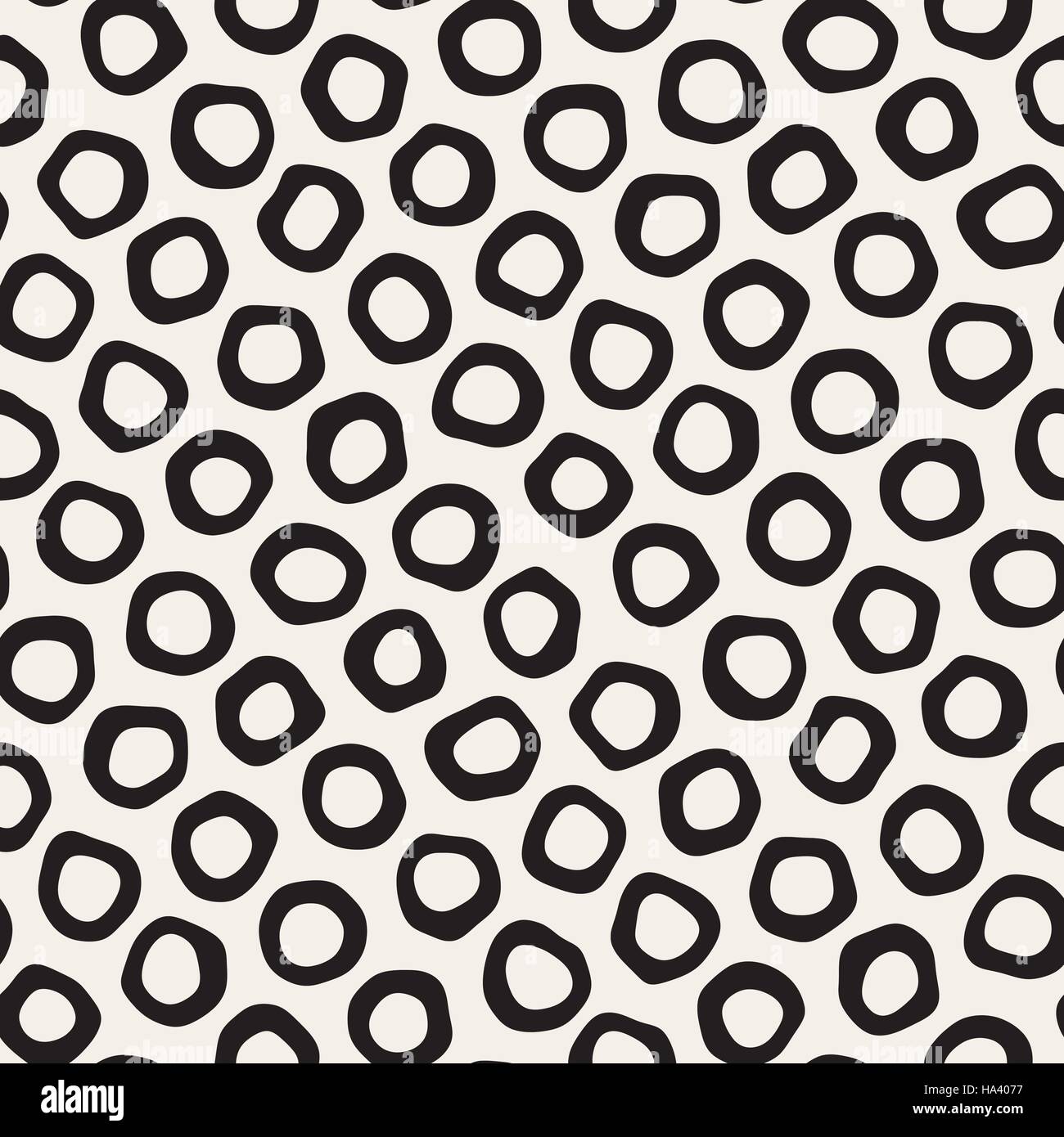 Vector Seamless Black And White Jumble Circles Pattern Stock Vector ...