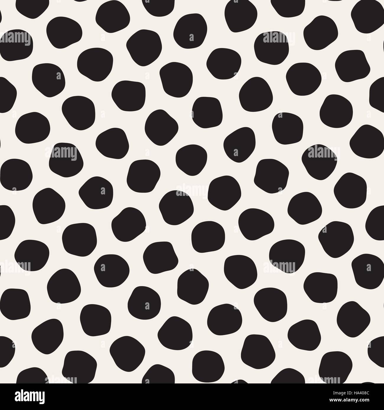 Vector Seamless Black And White Jumble Circles Pattern Stock Vector ...