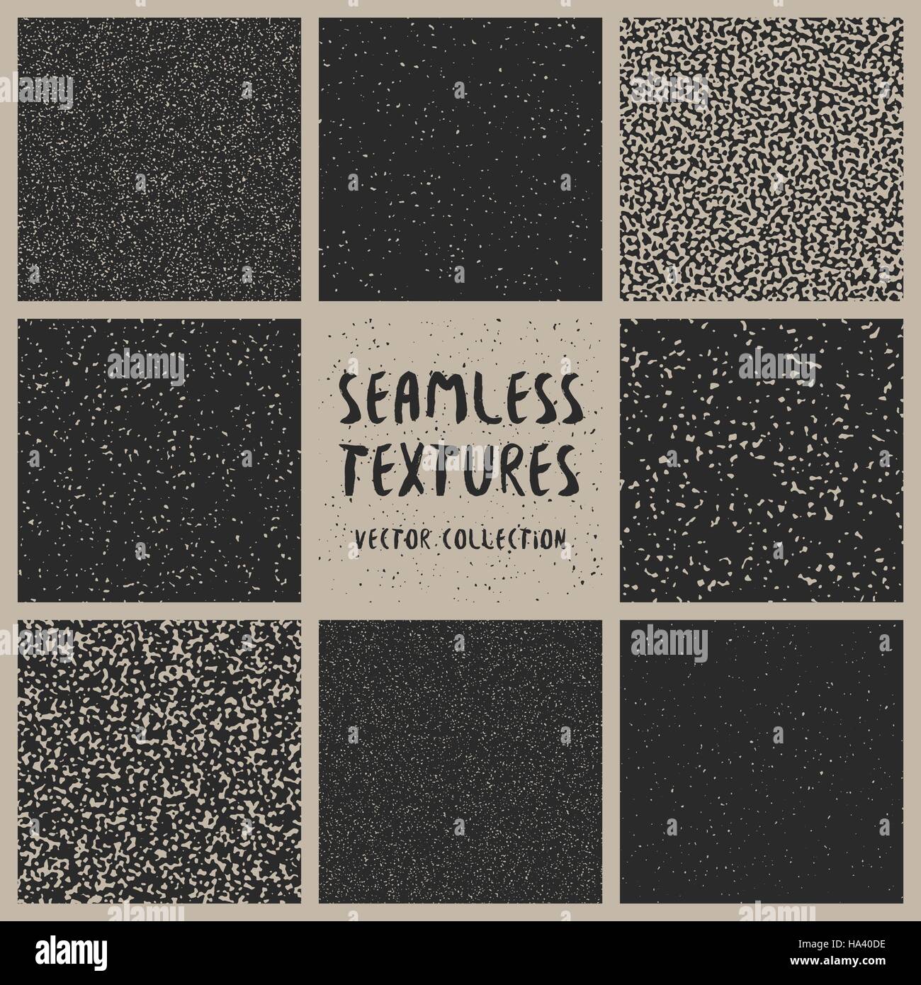 Vector Seamless Black And White Pattern Collection Stock Vector Image ...