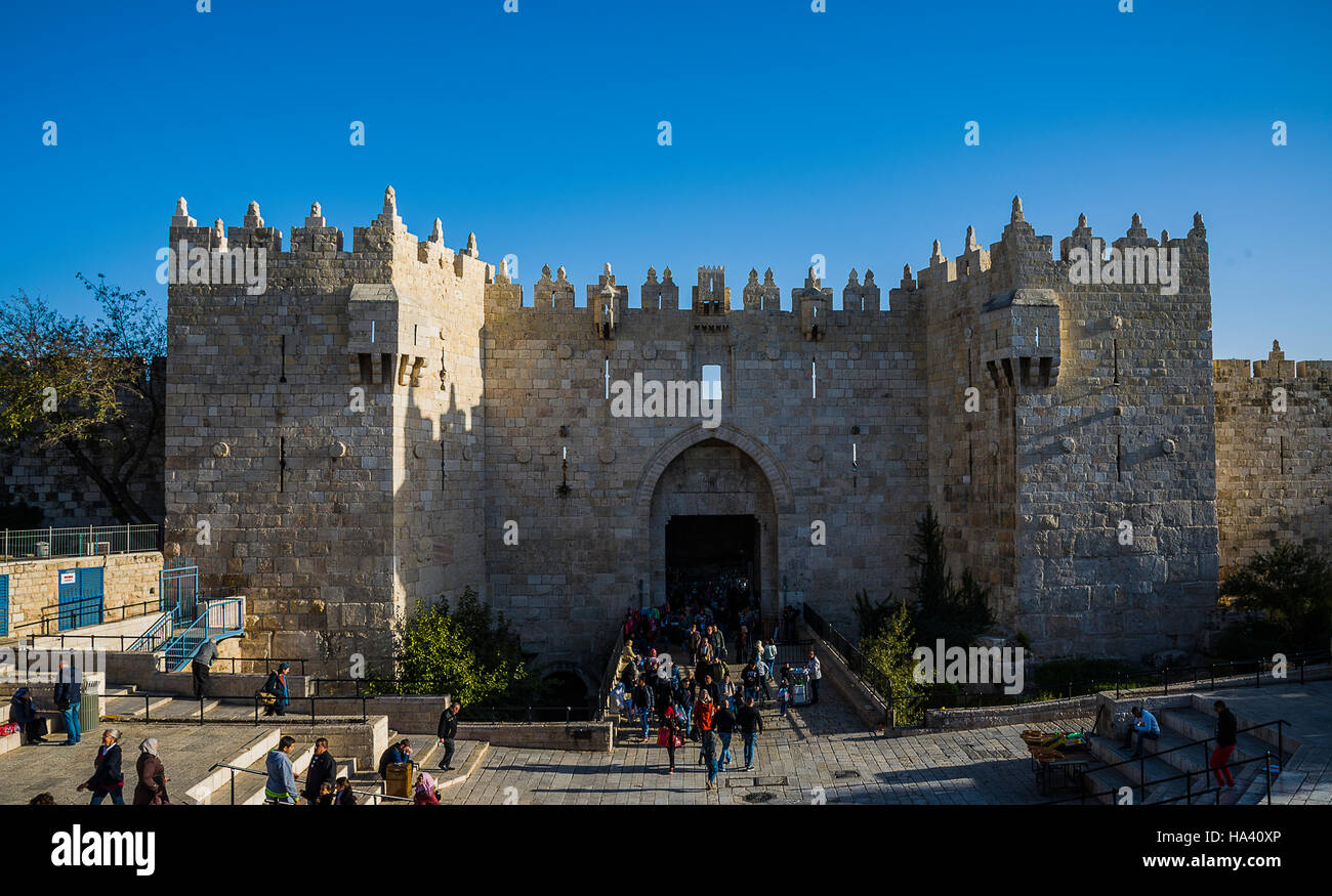 Damascus gate of old city of Jerusalem Stock Photo - Alamy