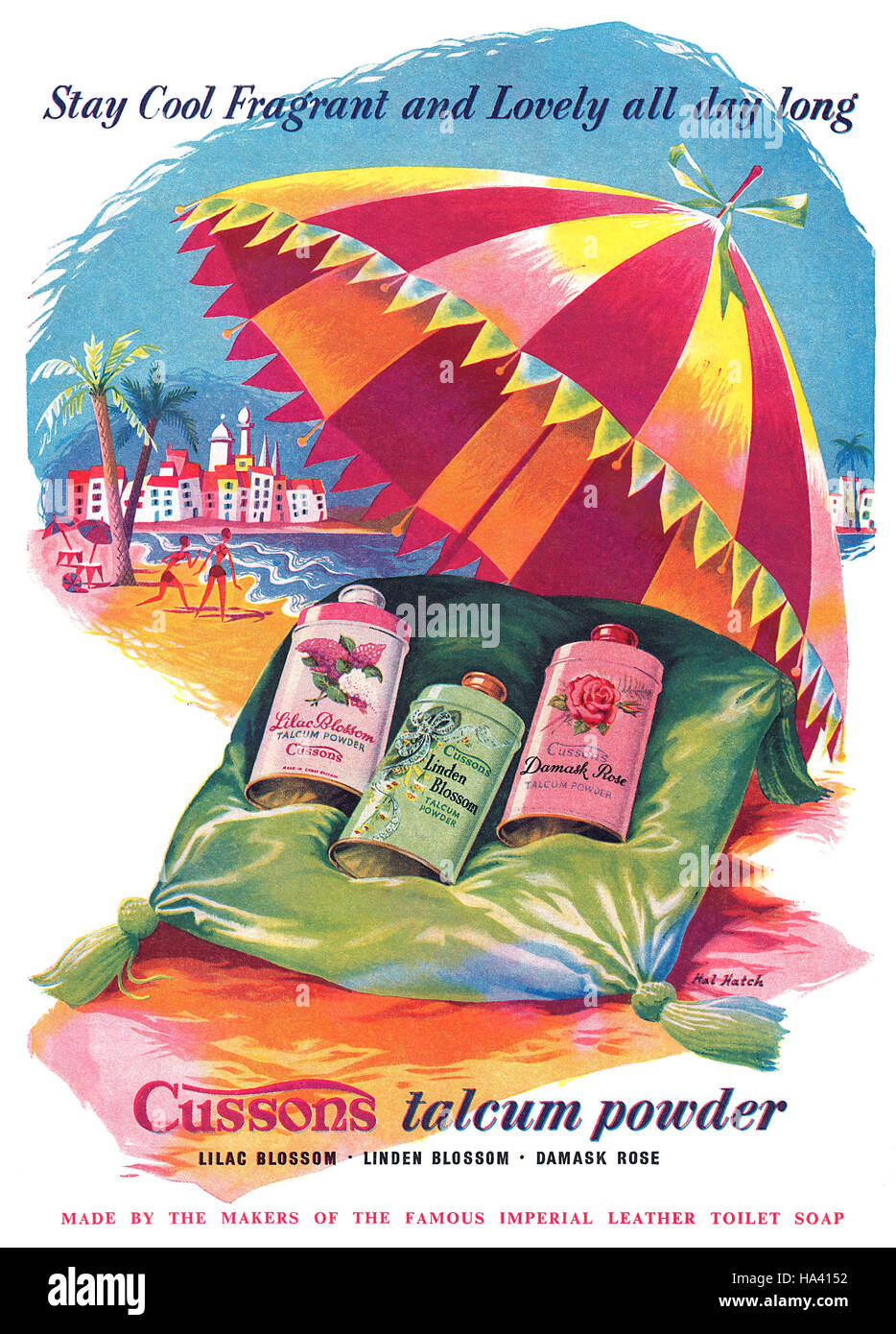 Cussons luxury talcum powder Vintage advertising poster reproduction.