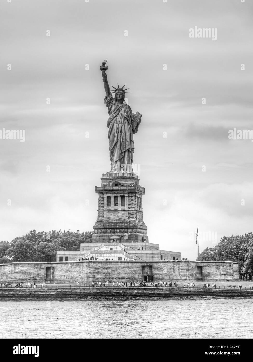 Statue of Liberty sculpture on Liberty Island in New York Harbor in New