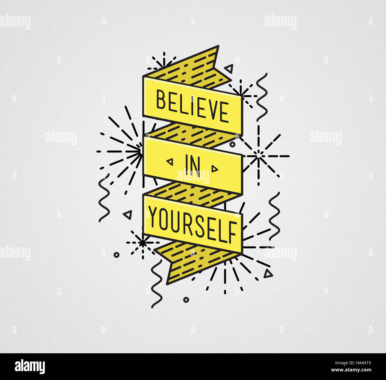 Belive in yourself Inspirational illustration, motivational quotes Stock Photo