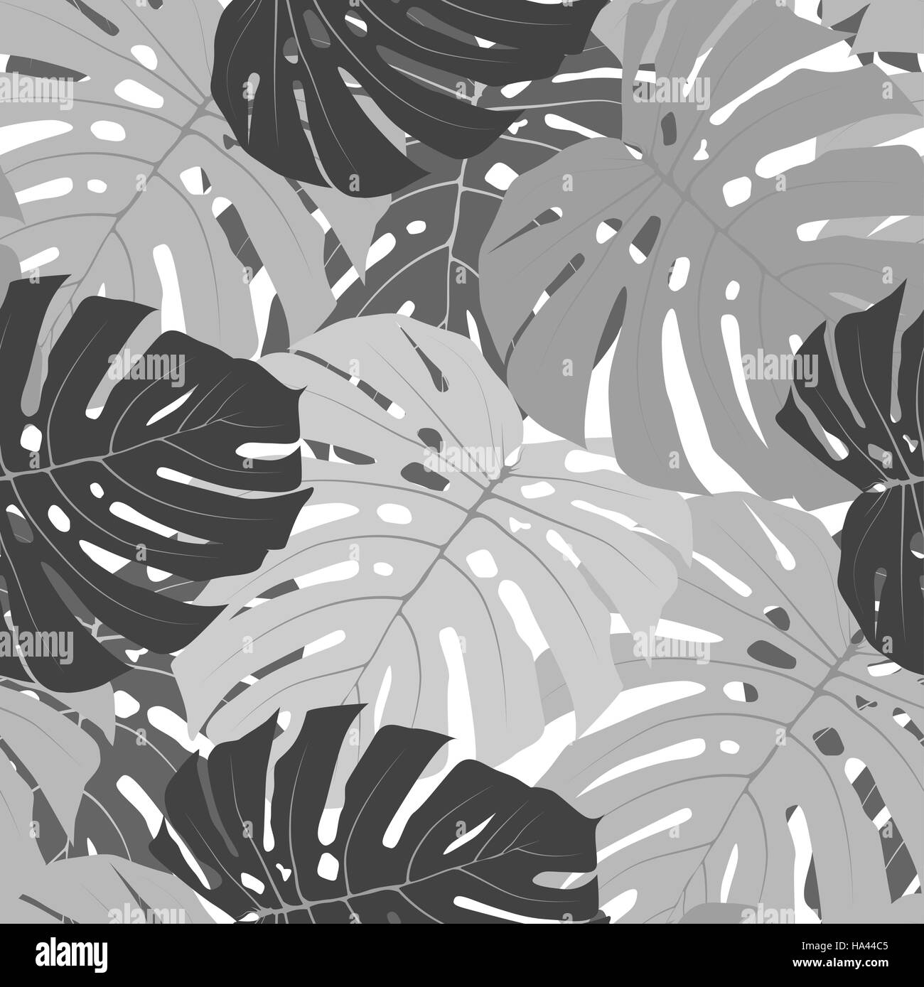 Palm Leaf Seamless Pattern Background Vector Illustration Stock Vector ...