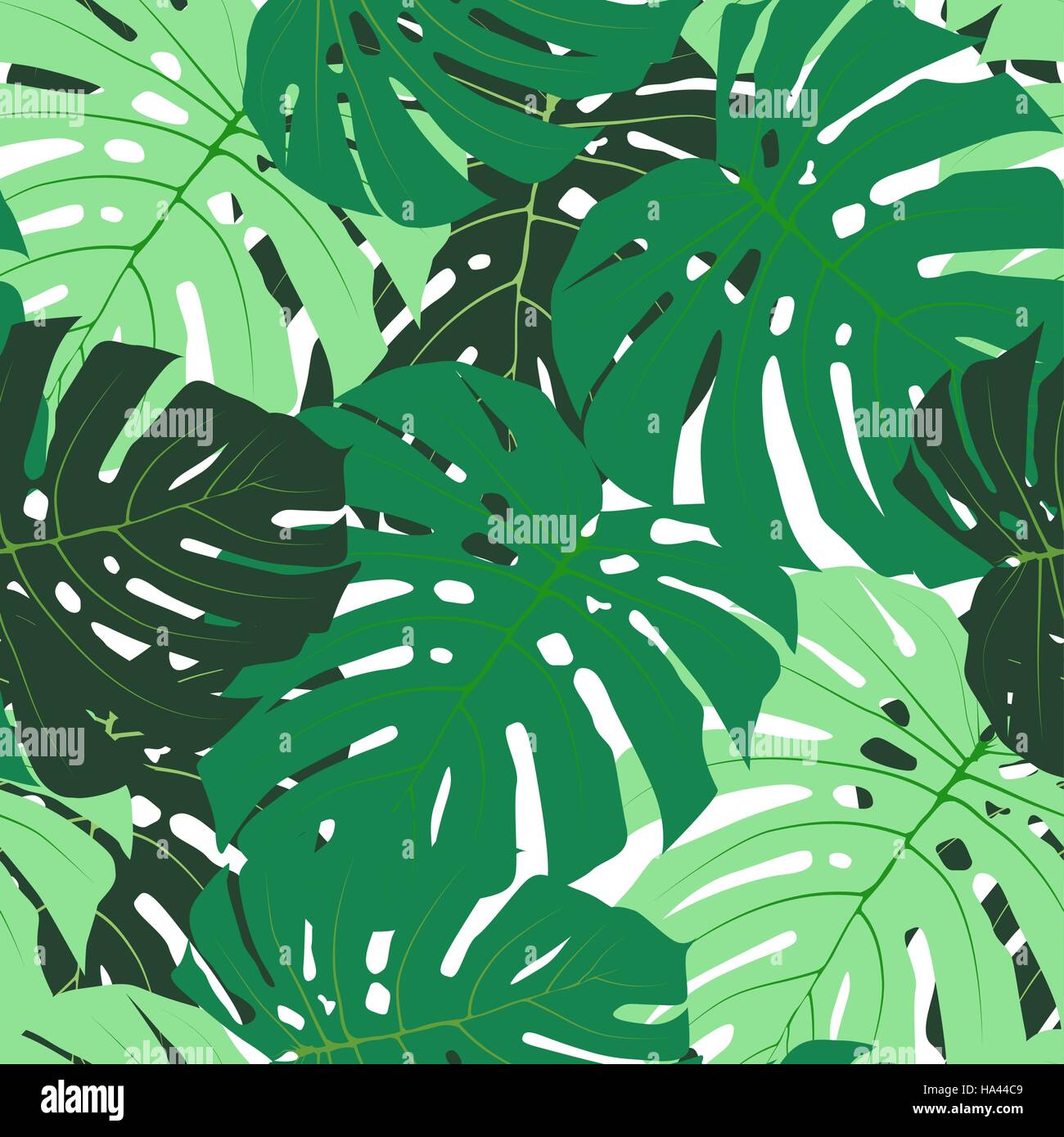 Palm Leaf Seamless Pattern Background Vector Illustration Stock Vector ...