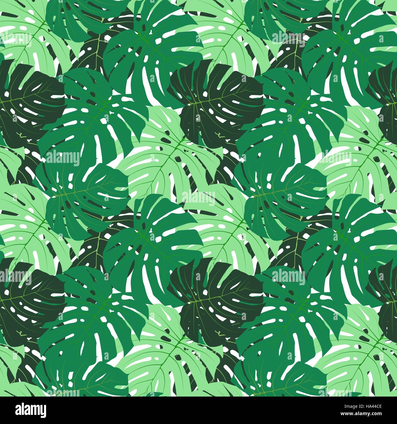 Palm Leaf Seamless Pattern Background Vector Illustration Stock Vector ...