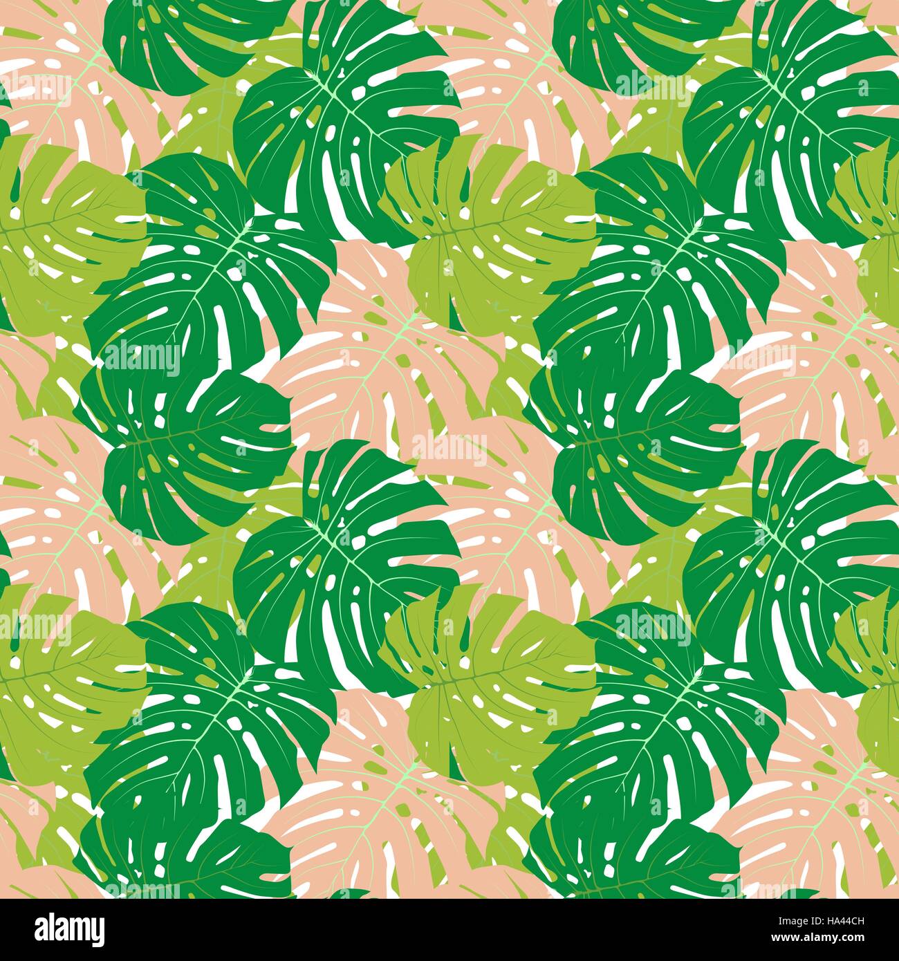 Palm Leaf Seamless Pattern Background Vector Illustration Stock Vector ...