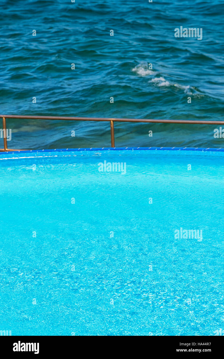 Poolside by the sea, water surface texture Stock Photo