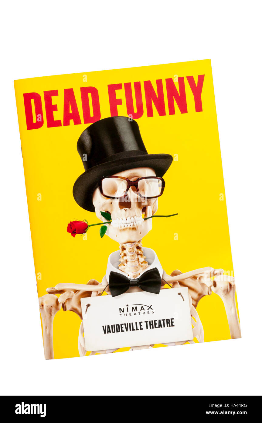 Programme for the 2016 production of Dead Funny by Terry Johnson at the Vaudeville Theatre. Stock Photo