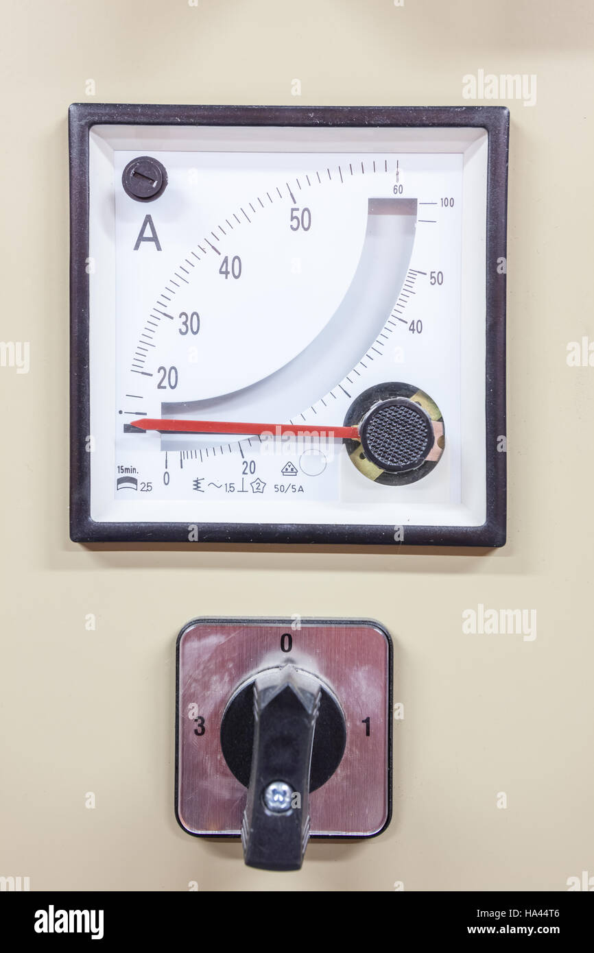 electric board with switches and measurement and indicators Stock Photo Alamy