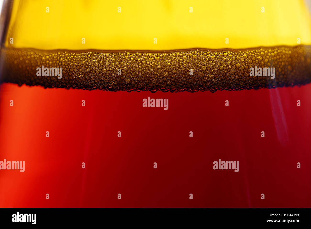 Bubbles in the bootle of the beer Stock Photo - Alamy