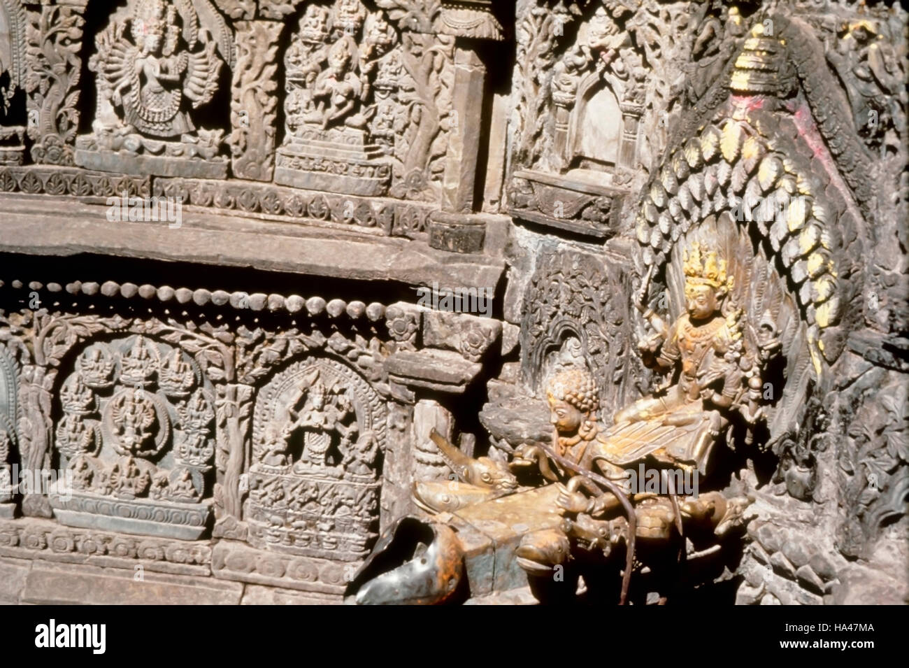 Durbar square. Sundari Chowk. Royal Bath, Vishnu on Garuda. Patan