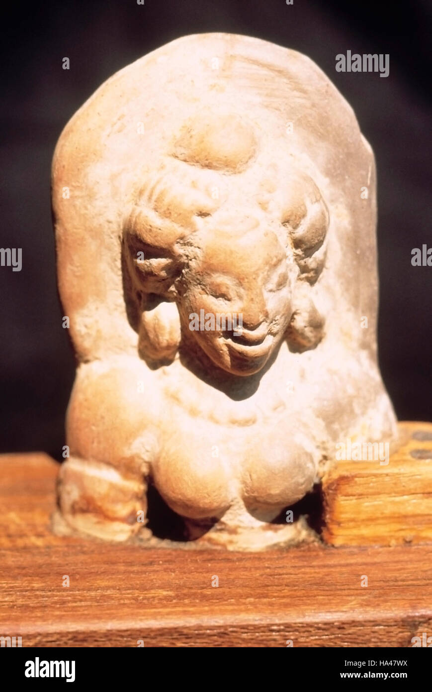 Terracotta female figurine. Late Kushana period. Dated: 300-400 A.D. Stock Photo