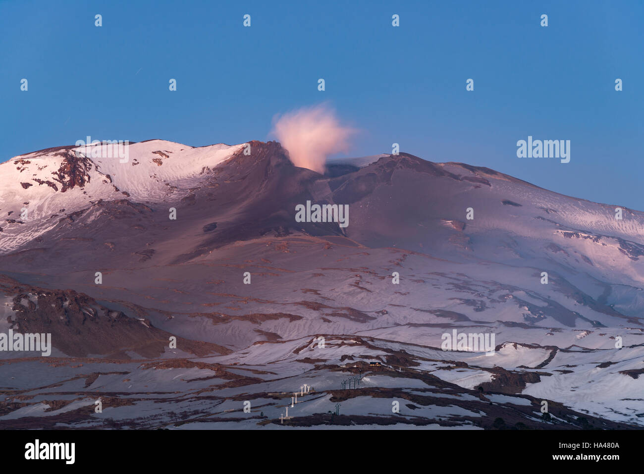 Copahue Volcano / Volcán Copahue Stock Photo