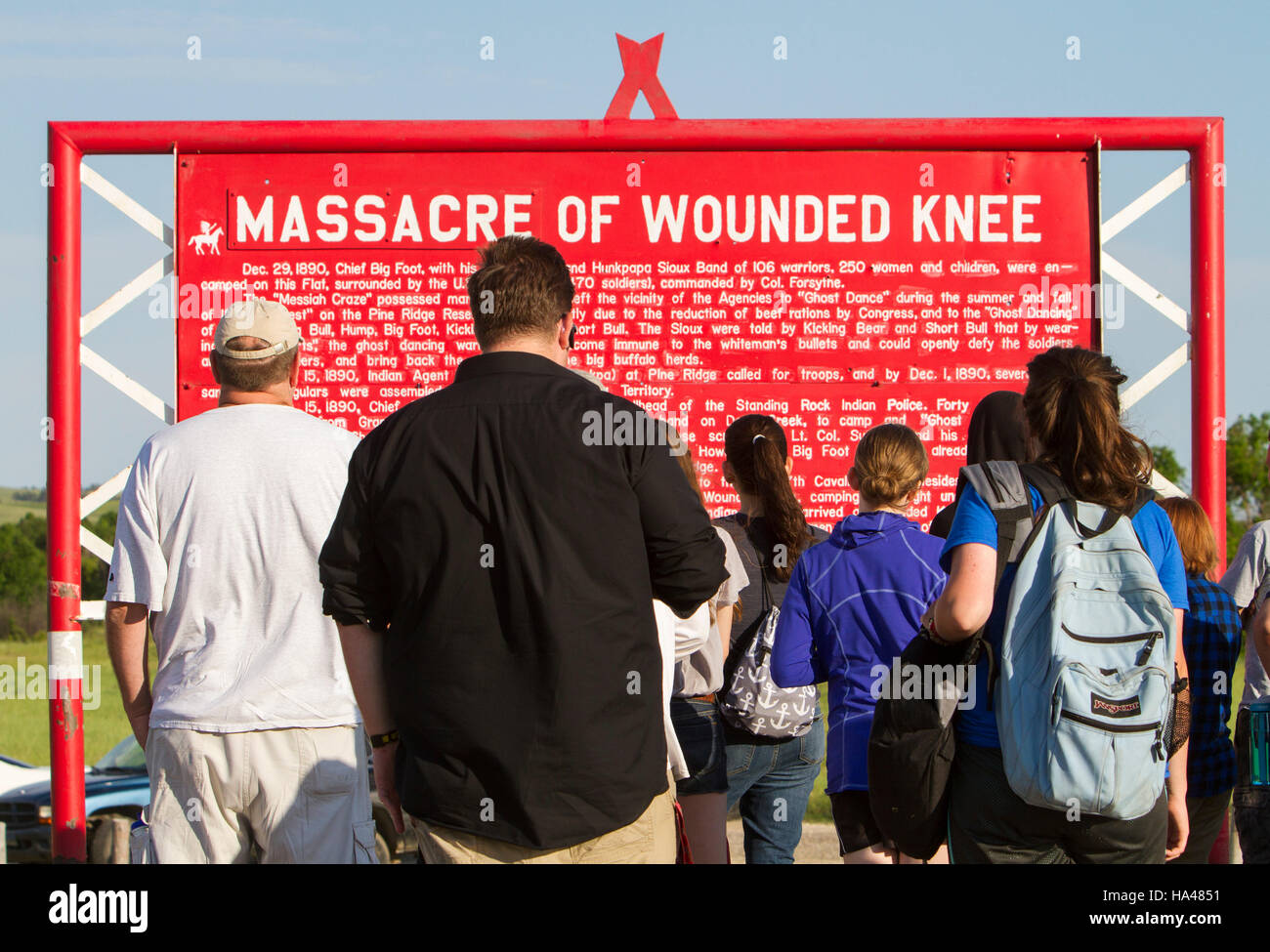 Memorial to the Wounded Knee Massacre that occurred on December 29