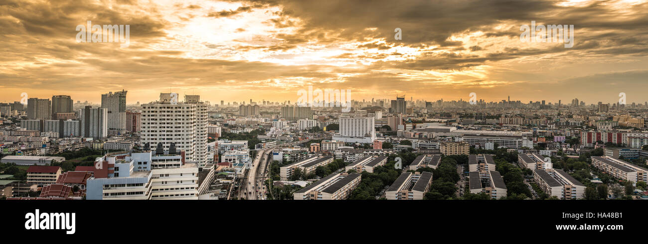 bangkok city panorama at twilight Stock Photo
