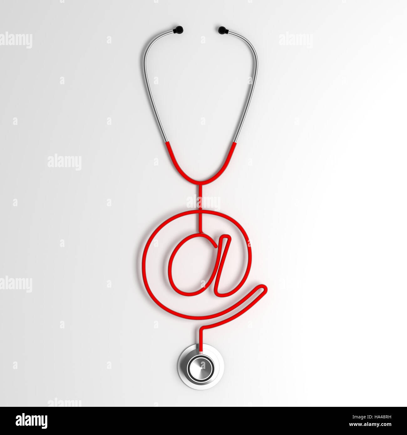 email stethoscope medic online metaphore  3d rendering Stock Photo