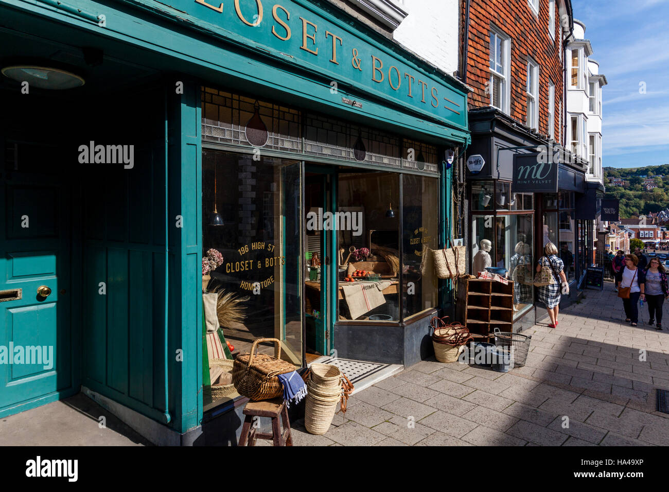 Shops In The High Street, Lewes, Sussex, UK Stock Photo Alamy