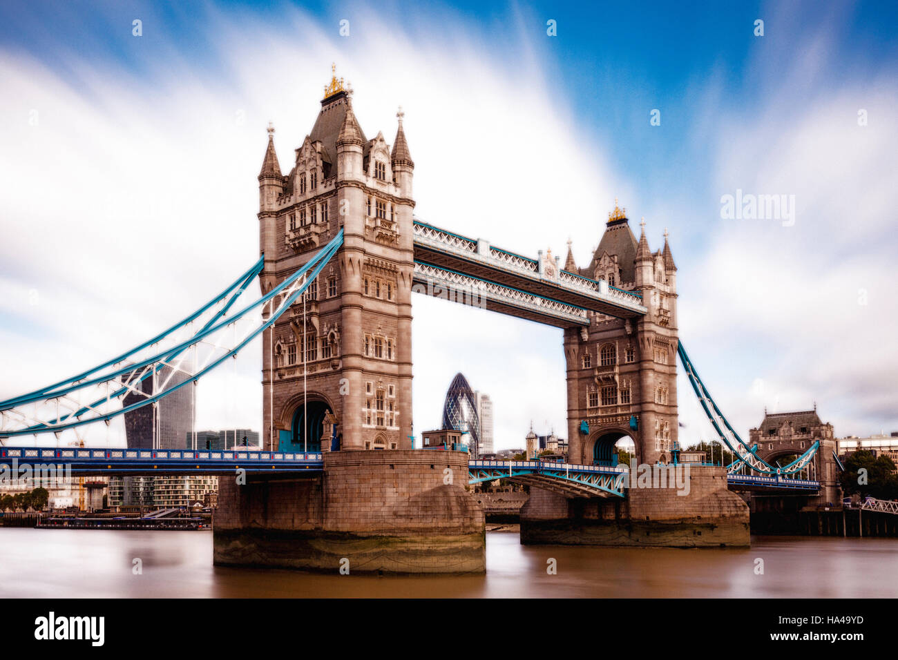 Tower Bridge and River Thames, London, England Stock Photo