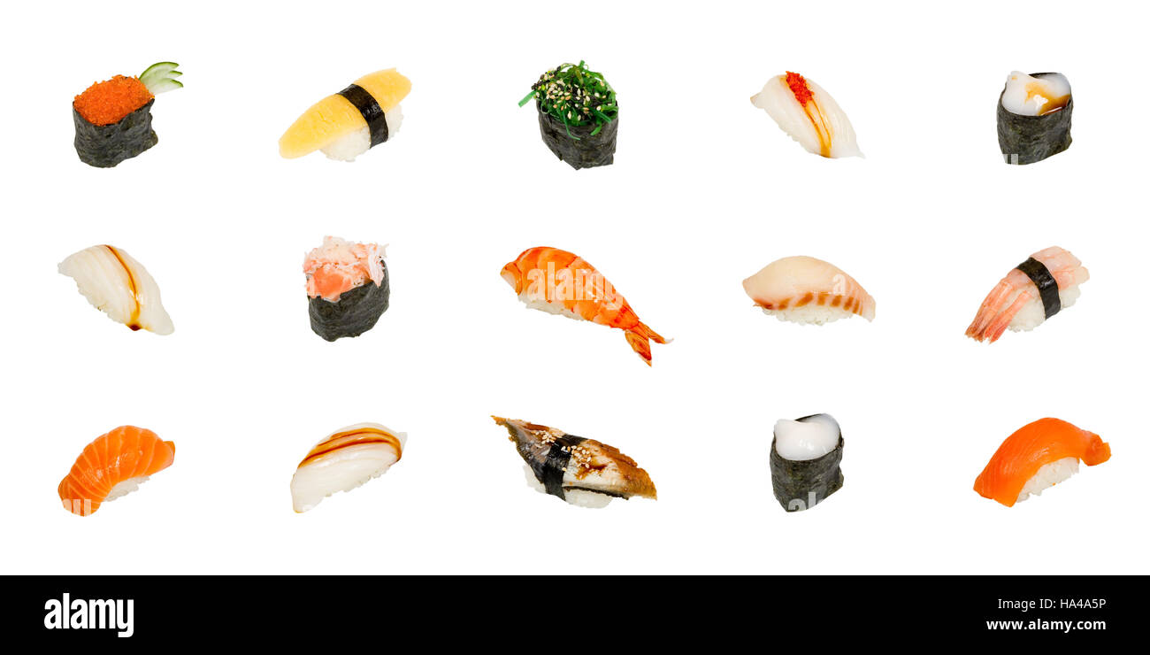 Sushi isolated on white Stock Photo - Alamy