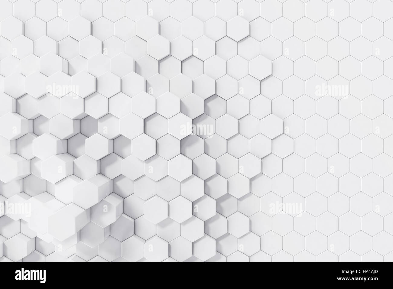 White geometric hexagonal abstract background. 3d rendering Stock Photo ...