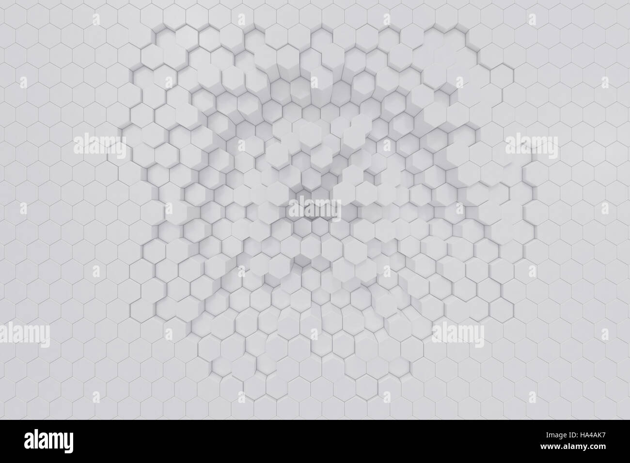 White geometric hexagonal abstract background. 3d rendering Stock Photo ...