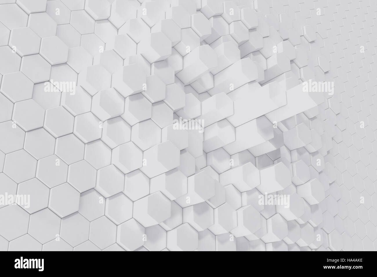 White geometric hexagonal abstract background. 3d rendering Stock Photo ...