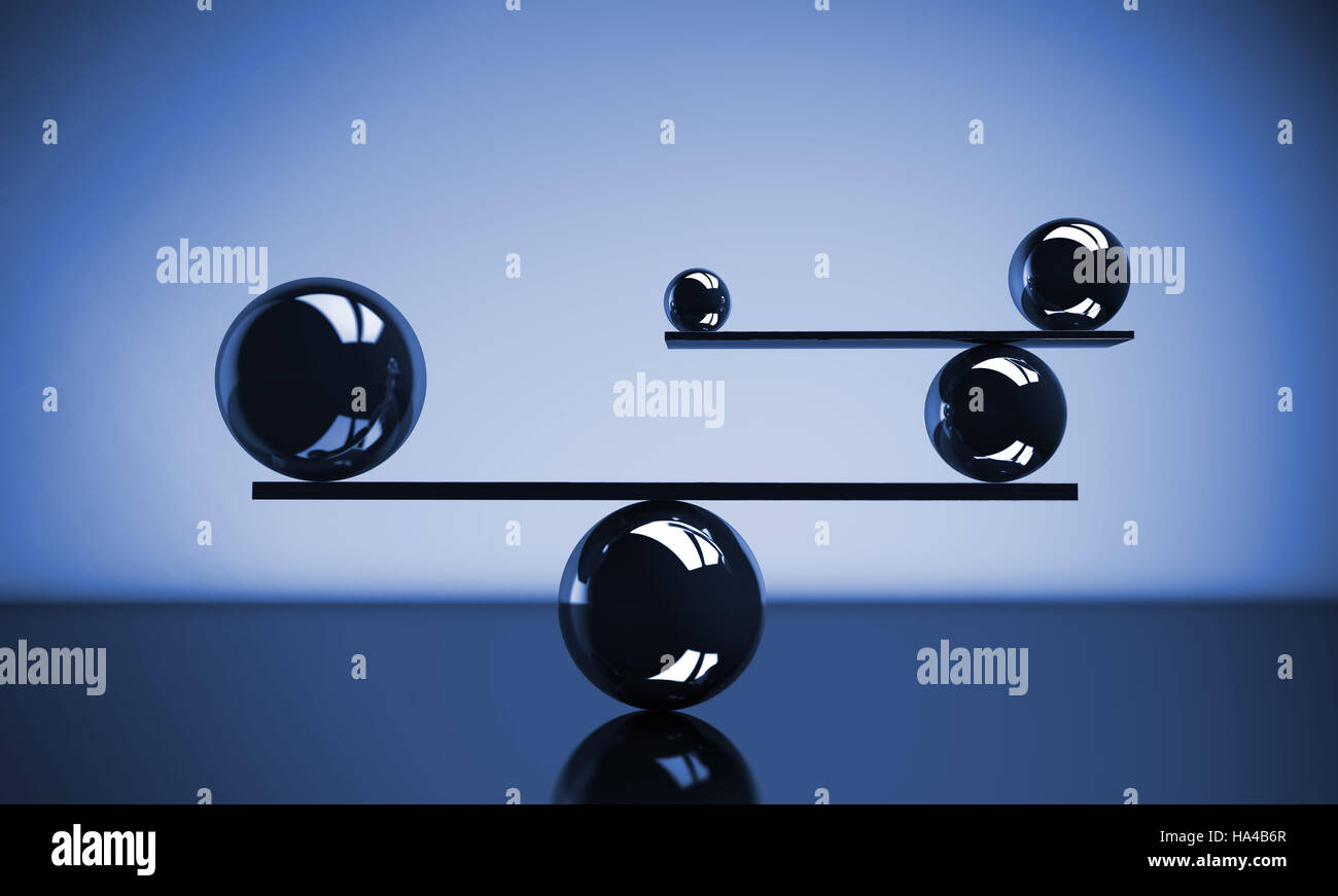 Balance the perfect system, lifestyle and business concept with balanced balls of different
