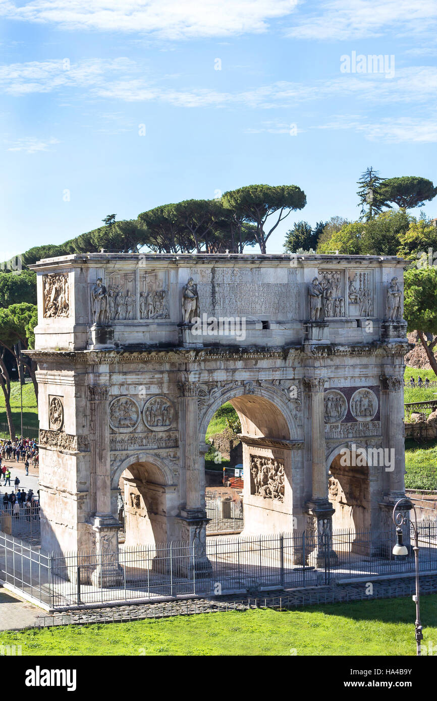 Arch of constantine near colosseum in Rome, Italy. vertical shot Stock ...