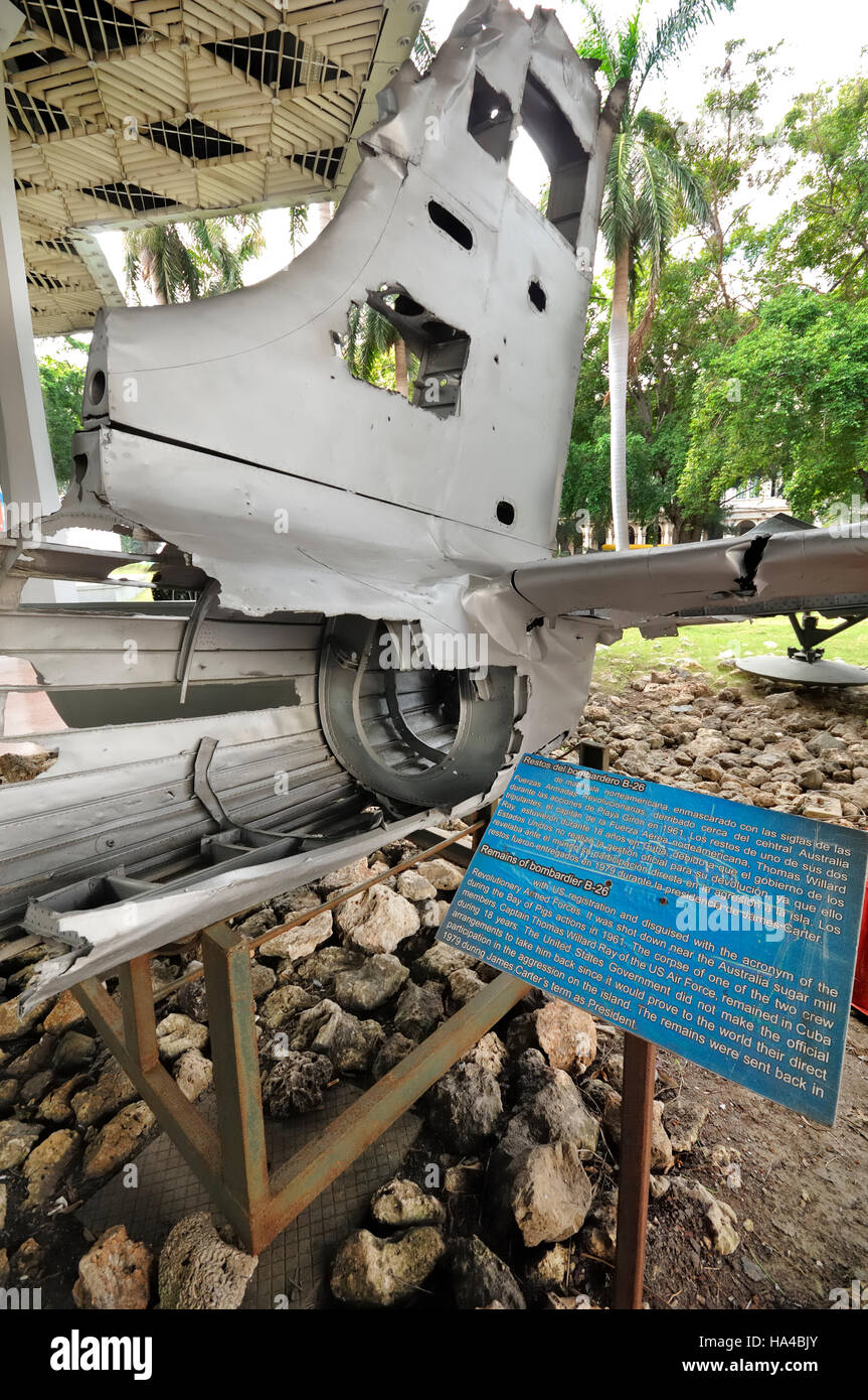 Museum of the revolution, Havana, Cuba, Caribbean plane tank shot down