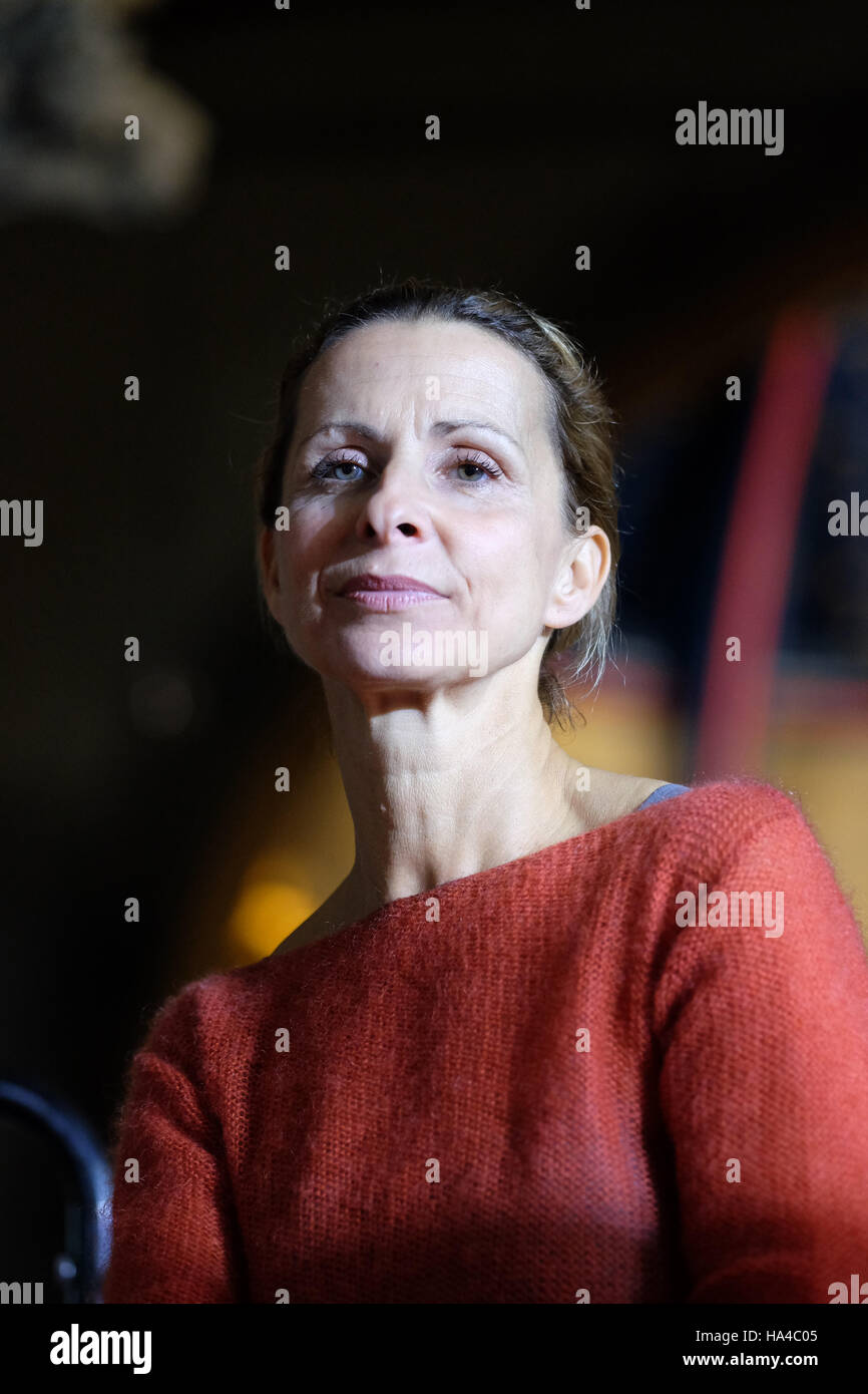 Hay on Wye, Wales, UK - Saturday 26th November 2016 - Author Louisa Thomsen Brits talks about her new book titled The Book of Hygge - a Danish word meaning comfort and contentment at the Hay Festival Winter Weekend. Photo Steven May / Alamy Live News Stock Photo