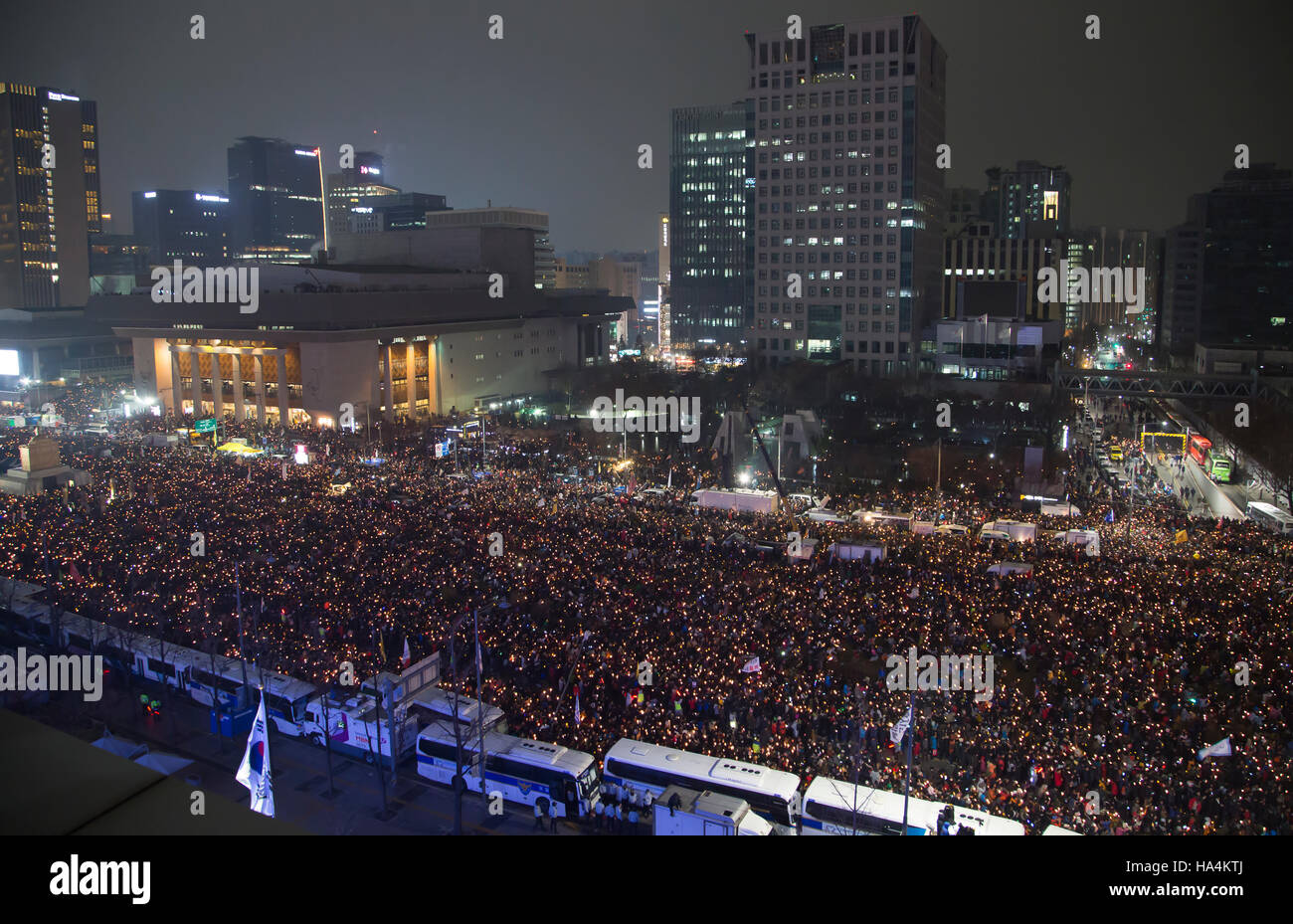 South Korea Politics, Nov 26, 2016 People attend a candlelit protest