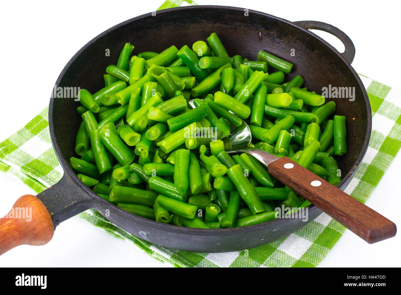 Green Beans on castiron frying pan. Studio Photo Stock Photo Alamy