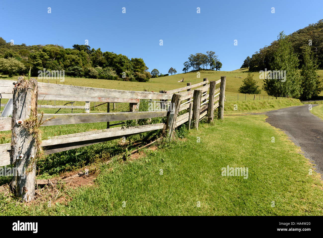 Landscape showing rural farmland in Australia Stock Photo