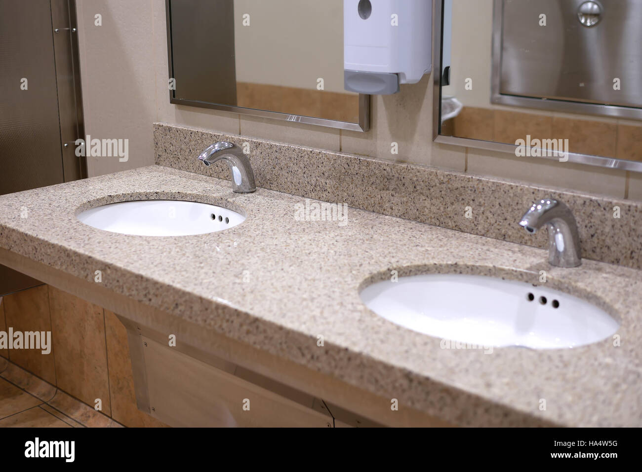 Clean new public toilet room empty Stock Photo Alamy